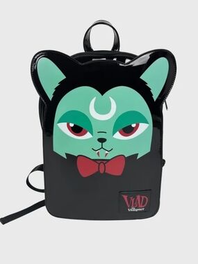 Vlad the Vampurr Cat Backpack in Black & Mint Green KILLSTAR BRAND
